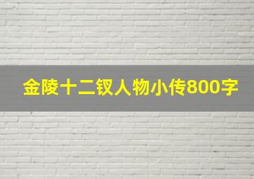 金陵十二钗人物小传800字