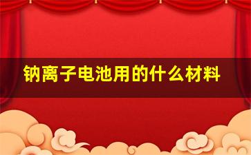 钠离子电池用的什么材料