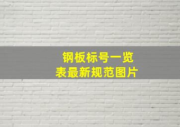 钢板标号一览表最新规范图片