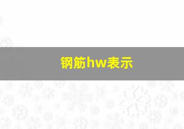 钢筋hw表示