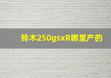 铃木250gsxR哪里产的