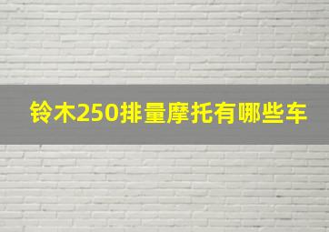 铃木250排量摩托有哪些车