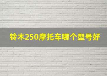 铃木250摩托车哪个型号好