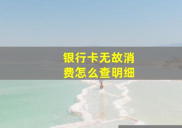 银行卡无故消费怎么查明细