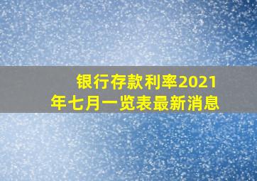 银行存款利率2021年七月一览表最新消息