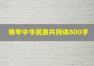 铸牢中华民族共同体800字