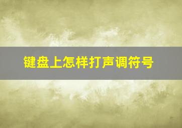 键盘上怎样打声调符号