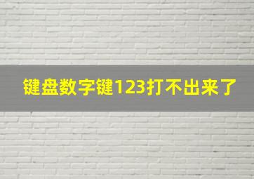 键盘数字键123打不出来了