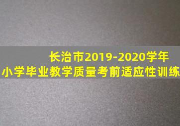 长治市2019-2020学年小学毕业教学质量考前适应性训练