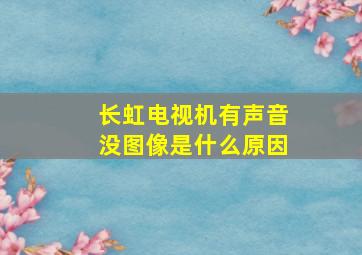 长虹电视机有声音没图像是什么原因