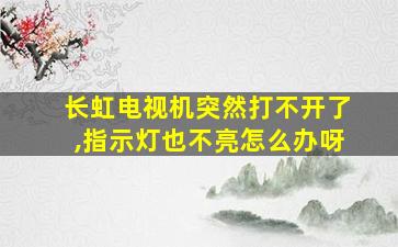 长虹电视机突然打不开了,指示灯也不亮怎么办呀