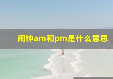 闹钟am和pm是什么意思