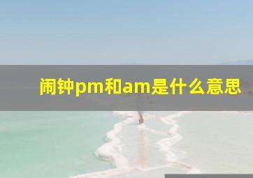 闹钟pm和am是什么意思