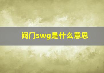 阀门swg是什么意思