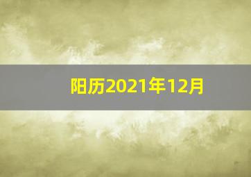 阳历2021年12月