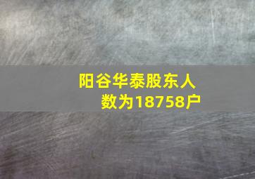 阳谷华泰股东人数为18758户