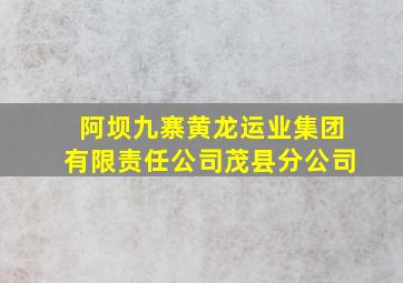 阿坝九寨黄龙运业集团有限责任公司茂县分公司