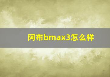 阿布bmax3怎么样