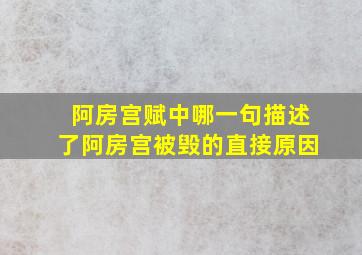 阿房宫赋中哪一句描述了阿房宫被毁的直接原因