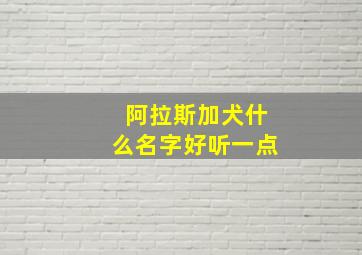 阿拉斯加犬什么名字好听一点