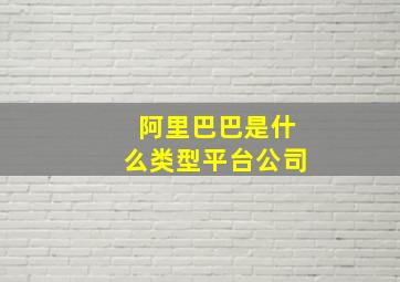 阿里巴巴是什么类型平台公司