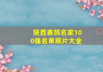 陕西赛鸽名家100强名单照片大全