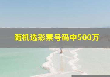 随机选彩票号码中500万