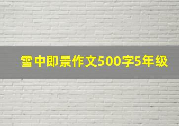 雪中即景作文500字5年级