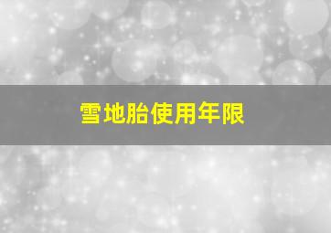 雪地胎使用年限