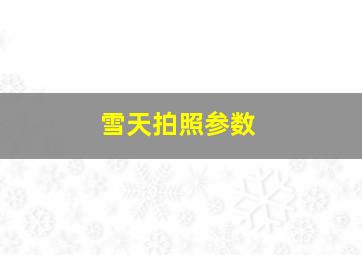 雪天拍照参数