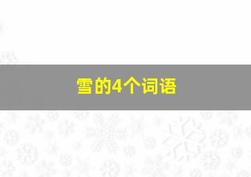 雪的4个词语