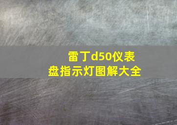 雷丁d50仪表盘指示灯图解大全