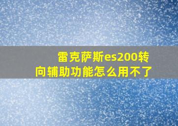 雷克萨斯es200转向辅助功能怎么用不了