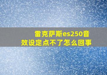 雷克萨斯es250音效设定点不了怎么回事