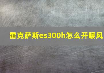 雷克萨斯es300h怎么开暖风