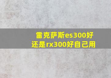 雷克萨斯es300好还是rx300好自己用