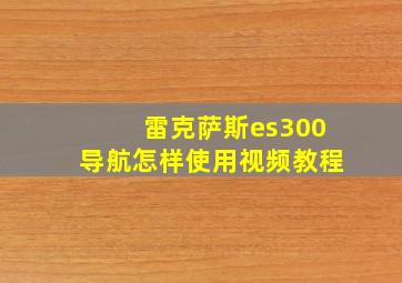 雷克萨斯es300导航怎样使用视频教程