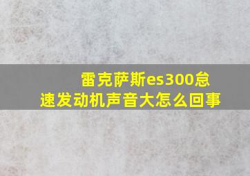 雷克萨斯es300怠速发动机声音大怎么回事