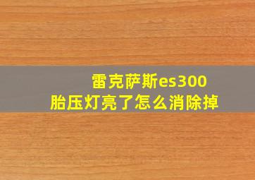 雷克萨斯es300胎压灯亮了怎么消除掉