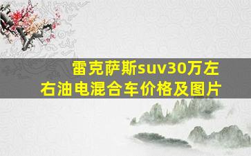 雷克萨斯suv30万左右油电混合车价格及图片