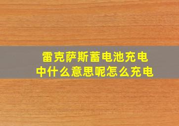 雷克萨斯蓄电池充电中什么意思呢怎么充电