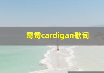 霉霉cardigan歌词