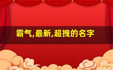 霸气,最新,超拽的名字