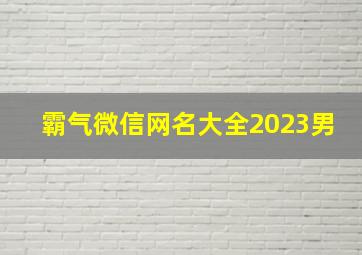 霸气微信网名大全2023男