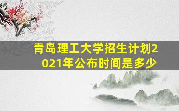 青岛理工大学招生计划2021年公布时间是多少