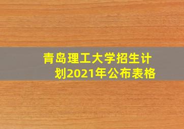 青岛理工大学招生计划2021年公布表格