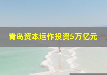 青岛资本运作投资5万亿元