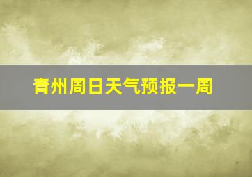 青州周日天气预报一周