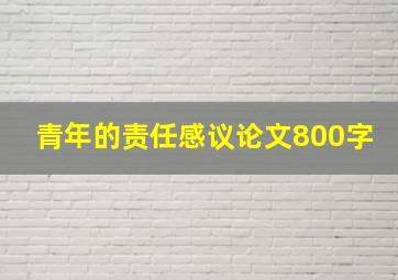 青年的责任感议论文800字