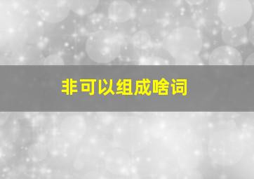 非可以组成啥词